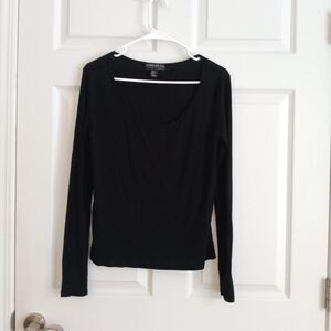 Forever 21 Plus solid black long sleeve top